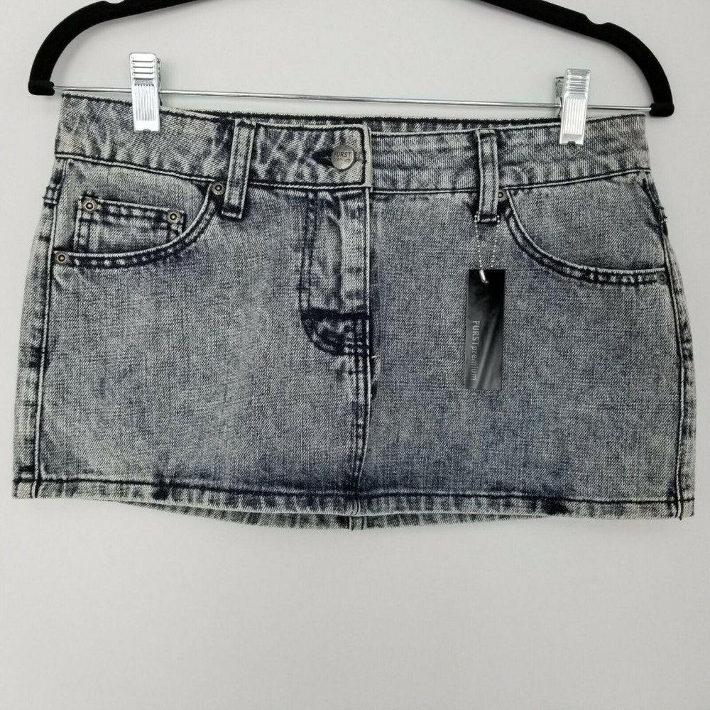 Furst Premium Jean 27 Skirt Mini Demin Half Zip